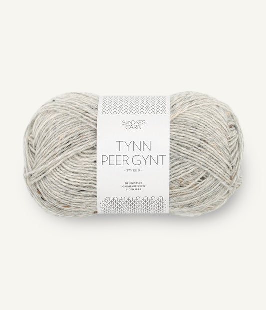 Sandnes Peer Gynt Tweed 1034 Lys Gråmeleret Tweed