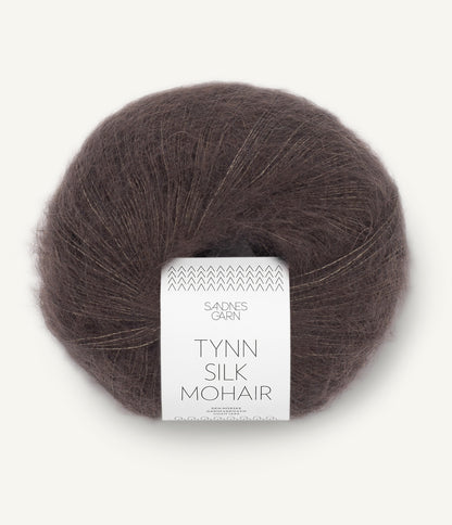 Sandnes Tynn Silk Mohair 3880 Mørk Chokolade sjokolade