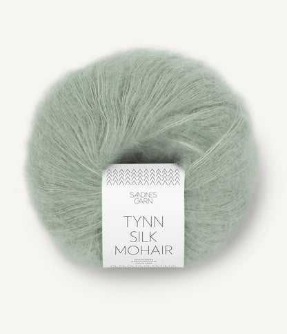 Sandnes Tynn Silk Mohair 8521 Støvet lys Grøn Grønn