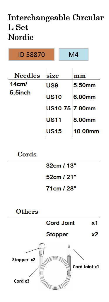 Koshitsu M4 Jumbo Sæt - 14 cm, 5 str.