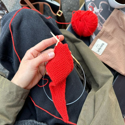 Knitter's String Bag - Praline Seesucker